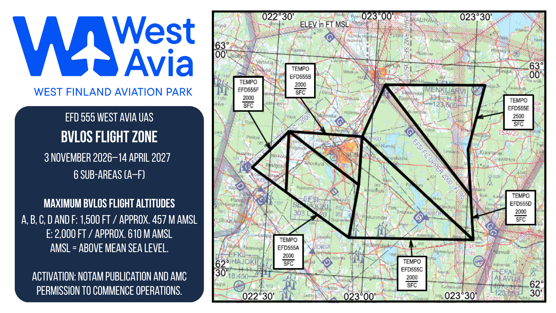West Avia to establish an extensive airspace area for beyond visual line of sight drone operations